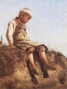 Franz von Lenbach Young Boy in the Sun Norge oil painting reproduction